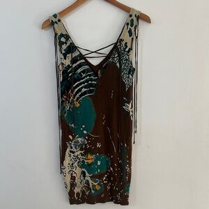 brown ed hardy dress Ed Hardy Tiger Print Sheer Mini Dress